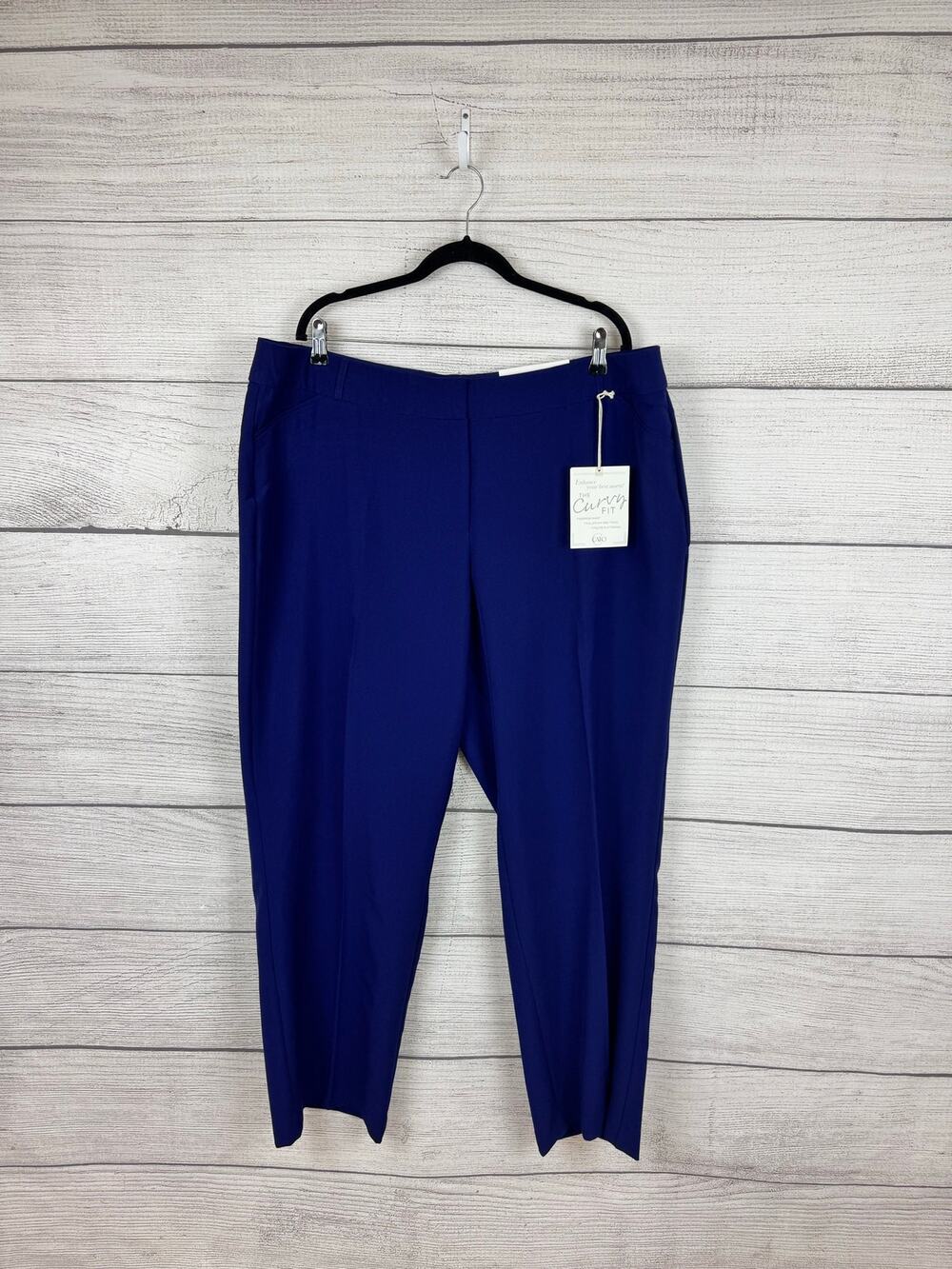 Cato Plus Size Navy Blue/Purple Curvy Trouser Pants Size 20W